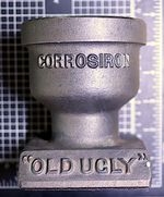1950s US Mint "Old Ugly" Corrosiron Pipe Cast Iron Desktop Pencil Holder