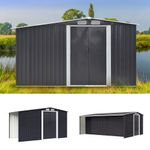 Storage Garden Equipment 2 Door Shed Galvanised Metal Outdoor 4X8 6X8 8X8 10X8FT
