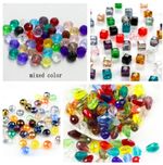 Faceted Czech Crystal Glass Beads Round Tear Drop Square Mixed Colour 3,4,6&8mm