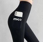 2 Pcs Of High Waisted Gym Leggings With Pockets Size L