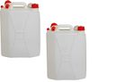 25 Litre Plastic Water Carrier with Tap Jerry Can Food Grade Container X2