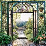 3D Murals for Garden Walls & Fence using Shower Curtains Backdrops Tapestries