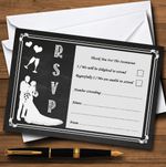 Chalkboard White Personalised RSVP Cards