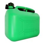 Green Plastic Jerry Can 10 Litre + Spout Petrol Diesel Fuel Oil Bottle Container