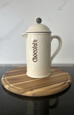 Retro Style Hot Chocolate Cafetière Ceramic Pot with Lid Kitchenalia
