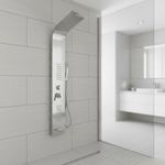 Manual Thermostatic Shower Panel Tower 48 Body Jets Waterfall Bath Spout 5 in 1