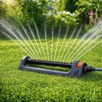 Garden Lawn Water Sprinkler Adjustable Oscillating Hose Covers Up to 300m²