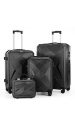4PCS Suitcase Set ABS Hard Shell Trolley Cabin 4 Wheels Light Travel Luggage Set