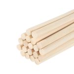 20 Pack Wooden Dowel Rods 50cm/20" Round Dowel Rod 10mm/0.4" Stick