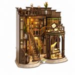 Book Nook Kit with Bookstore 3D Book Nook Kit with Light Cozy for Bookshelf