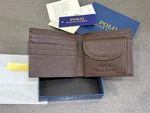 Geniune New Polo Ralph Lauren Men's Bifold Wallet with Coin Pocket-Brown
