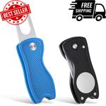 Golf Divot Repair Tool with Ball Marker Pitch mark Switchblade Golf Accessories