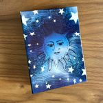 Vintage 2004 Celestial Sun Moon Stars Blue & White Photo Album Tri Coastal Y2K