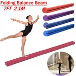 7FT 2.1M Folding Gymnastics Balance Beam for Kids Gymnastics Equipment for Girls