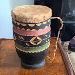 Traditional drum hand crafted from wood and goat skin Excellent Condition
