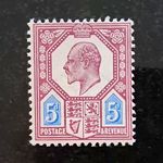 GB KEV11 Edward VII 5d PURPLE/BLUE Postage & Revenue Stamp,  With Error MNH.