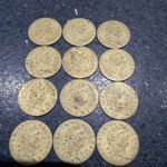 Job Lot 12x Brass George 111 Half Guinea Gaming Tokens Card Counters