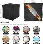 ''UNSTUFFED'' Pouf Footstool, 17.4 inches (approx. 44.0 cm), square, storage