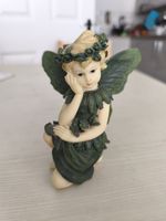 Forest Sprite Ornament with Green Wings Fairy Mystical Statue Pixie Figurine