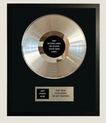 PLATINUM RECORD  PLAQUE AWARD 12" - ANY ARTIST ANY SONG OR  PERSONALISED DISPLAY