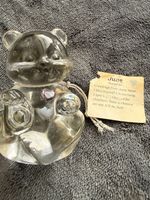 Fenton June Bear Clear Glass Figurine Art Glass Glossy Finish with Tag