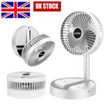 Cordless Telescopic Folding Fan Cooling Wireless Portable Rechargeable Fan New