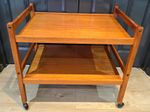 Vintage Mid Century Teak Drinks Trolley Bar Cart Danish Style 1960s 70s