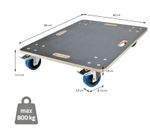 800kg Hand Dolly With Brakes Trolley Cart Wooden Moving Platform Furniture Mover