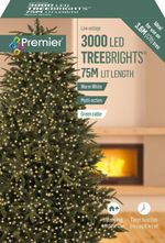 Premier 3000 LED Multi-Action TreeBrights Christmas Lights Timer - WARM WHITE