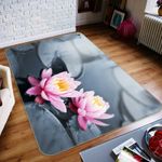 3D Pink Water Lily NA10139 Game Rug Mat Elegant Photo Carpet Mat Fay