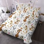 Kids' Duvet Cover Sets Animals Pastel Duvet Covers Cartoon Dogs Paws Pattern Bed