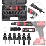 Professional Cordless Drill Rivet Rivnut Nut Gun Adapter Insert Tool Kit M3-M10