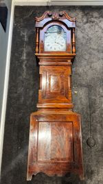Antique J. Robson Shildon 8 Day Mahogany Longcase Grandfather Clock c1830