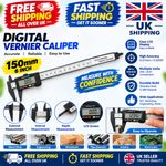 Digital Vernier Caliper Calipers 150mm Stainless Steel Micrometer Gauge Tool