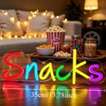 Snack Time Popcorn Clock LED Neon Sign USB Neon Light Wall Hanging Lamp for  Sna