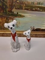 Vintage Pair of Ceramic Hand Painted Dog Dalmatian Figurines Ornaments 1960's?