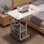 Mobile Over Bed Table Foldable Overbed Height Adjustable Laptop Tray Stand Desks