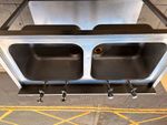 Stainless Steel Freestanding 2 Compartment Commercial Sink with Shelf