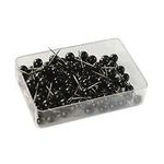 Map Pins Black 4.5Mm Spherical Plastic Heads Pack of 100WS26890