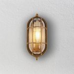 Industrial Retro Oval Bulkhead Light, Outdoor Wall/Ceiling Mount, 225mm Height x