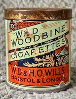 WILD WOODBINE - Antique / Vintage Tin with Lid - WD & HO Wills, Bristol & London