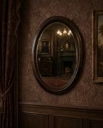 Antique Oval Wall Mirror Victorian Mahogany Wooden Frame Original Mirror