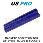 US PRO Tools Magnetic Socket Holder 3/8" Drive Holds 30 Metric Sockets 6-20mm