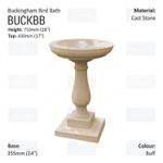Buckingham Stone Bird Bath - Three Colours