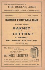 BARNET v LEYTON 1946/47 ATHENIAN LEAGUE