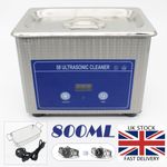 Ultrasonic Cleaner Tank Glasses Watch Jewellery Cleaning Machine 800ML w/Basket