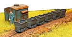 00 Gauge Narrow Gauge 009 X6 Static Minecarts 3D Printed in unpainted Resin