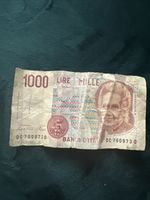 Italy 1000 Lire Bank Note Banca D'Italia Lire Mille - 1990 DC700973D
