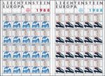 937-938 Europe: Means of Transport and Communication, Mini Sheet Set **