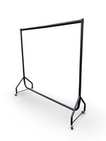 Garment Rail HEAVY DUTY black ALL METAL Clothes Rail 6Ft Long x 5Ft High
